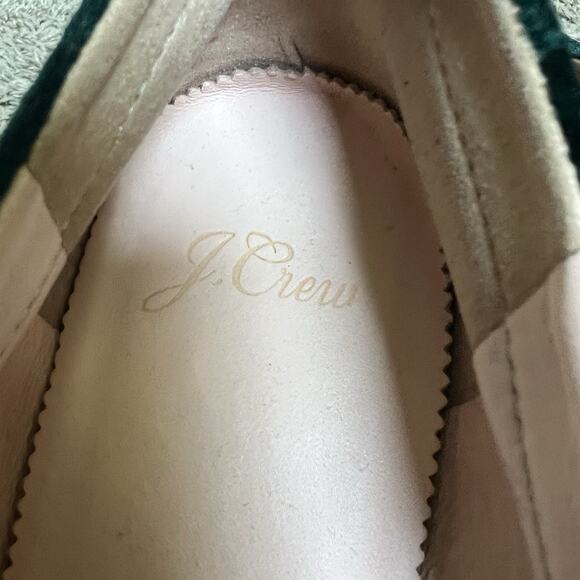 J Crew Green Cecile Smoking Velvet Slipper Loafers Size 8 - Picture 7 of 12